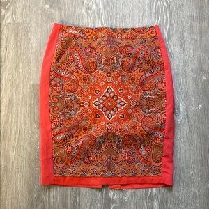 INC International Concepts Paisley Print Pencil Skirt with Solid Side Panels